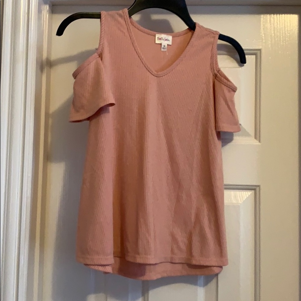 Girl’s Rolla Coster pink ribbed shirt, Size 12